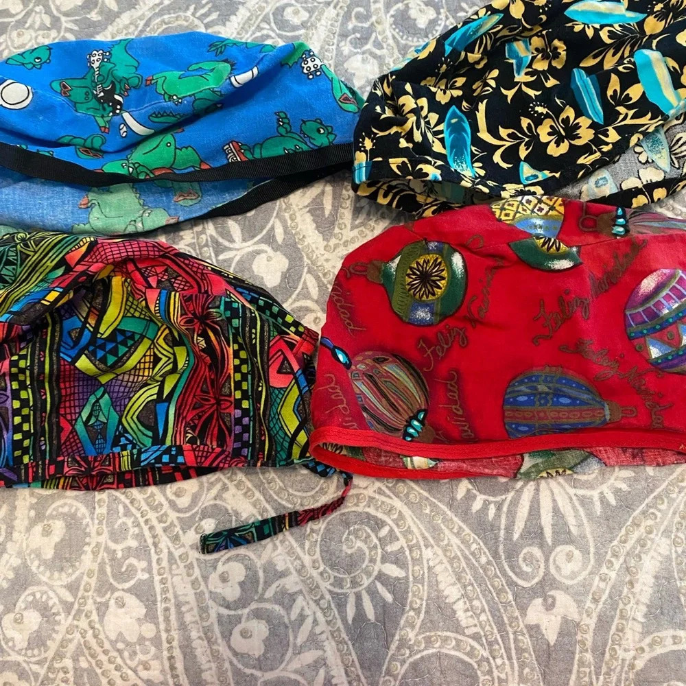Scrub Caps Hats Lot of four